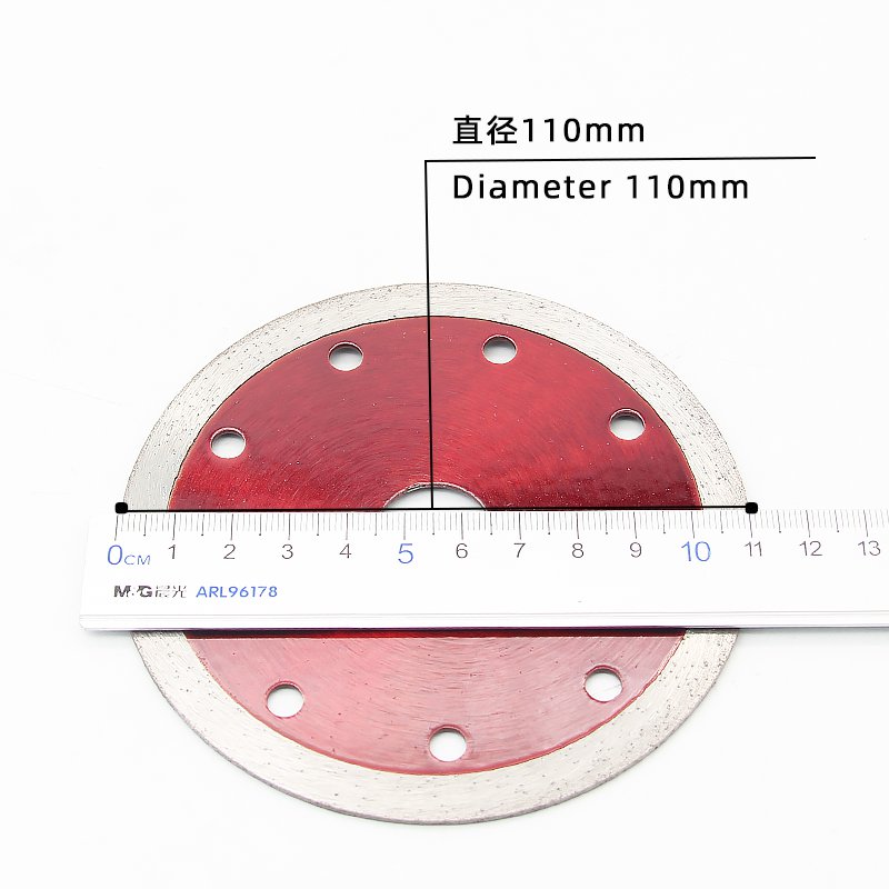 110mm Transparent Red Continuous Rim Stone Blade