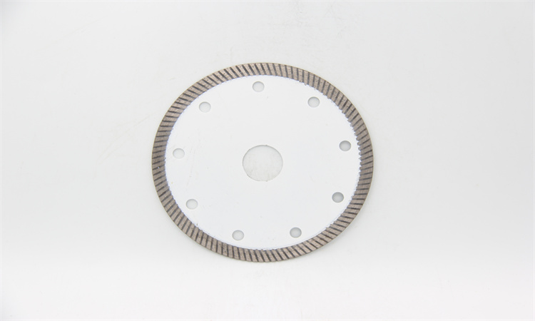 White patterned-rim diamond blade