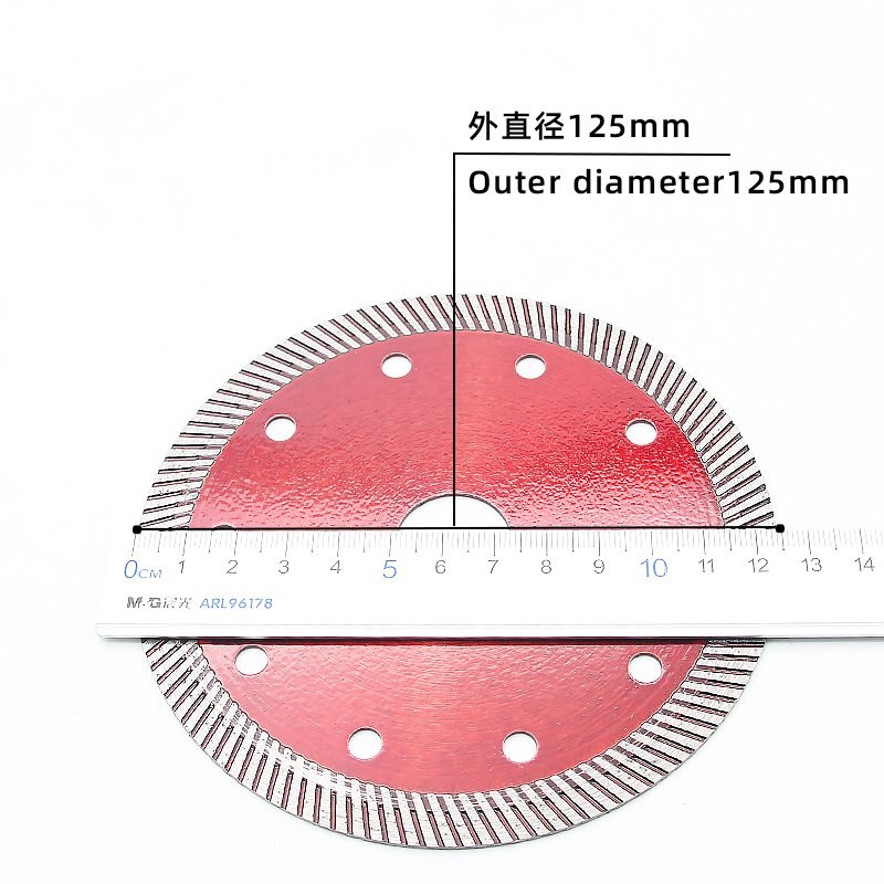 125mm Transparent Red Small Ripple Tile Blade