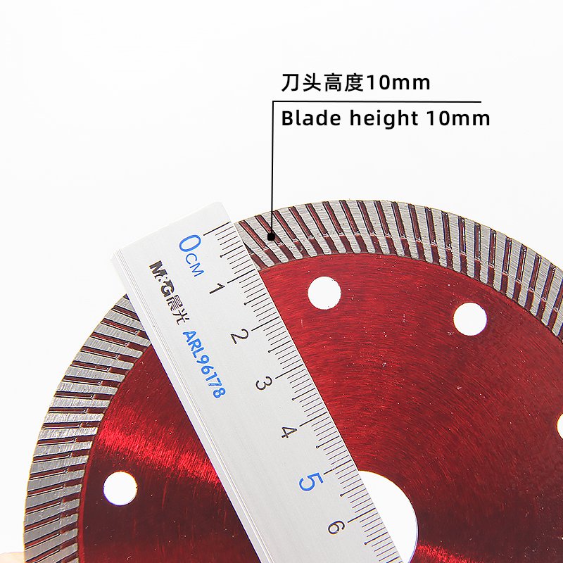 125mm Transparent Red Small Ripple Tile Blade