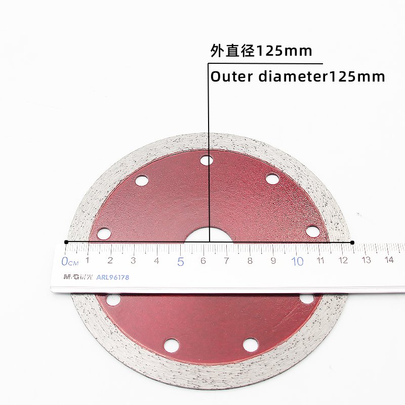 125mm Transparent Red Continuous Rim Stone Blade