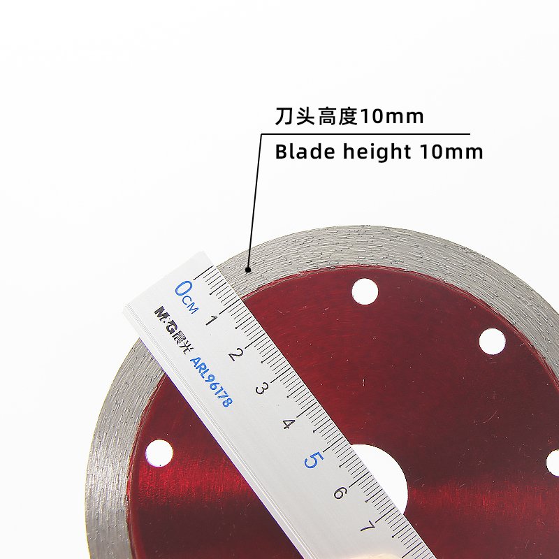 125mm Transparent Red Continuous Rim Stone Blade