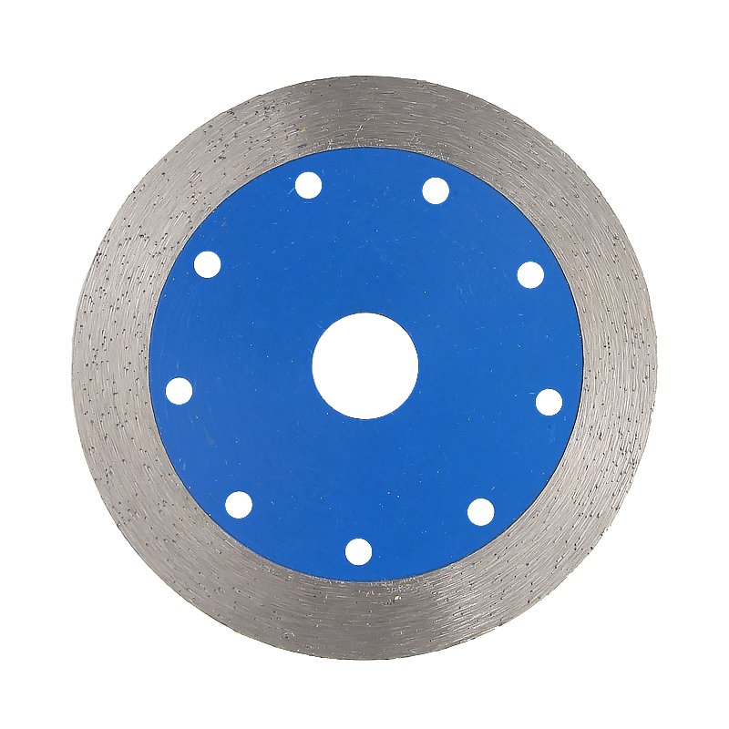 Blue continuous-rim diamond blade with round holes