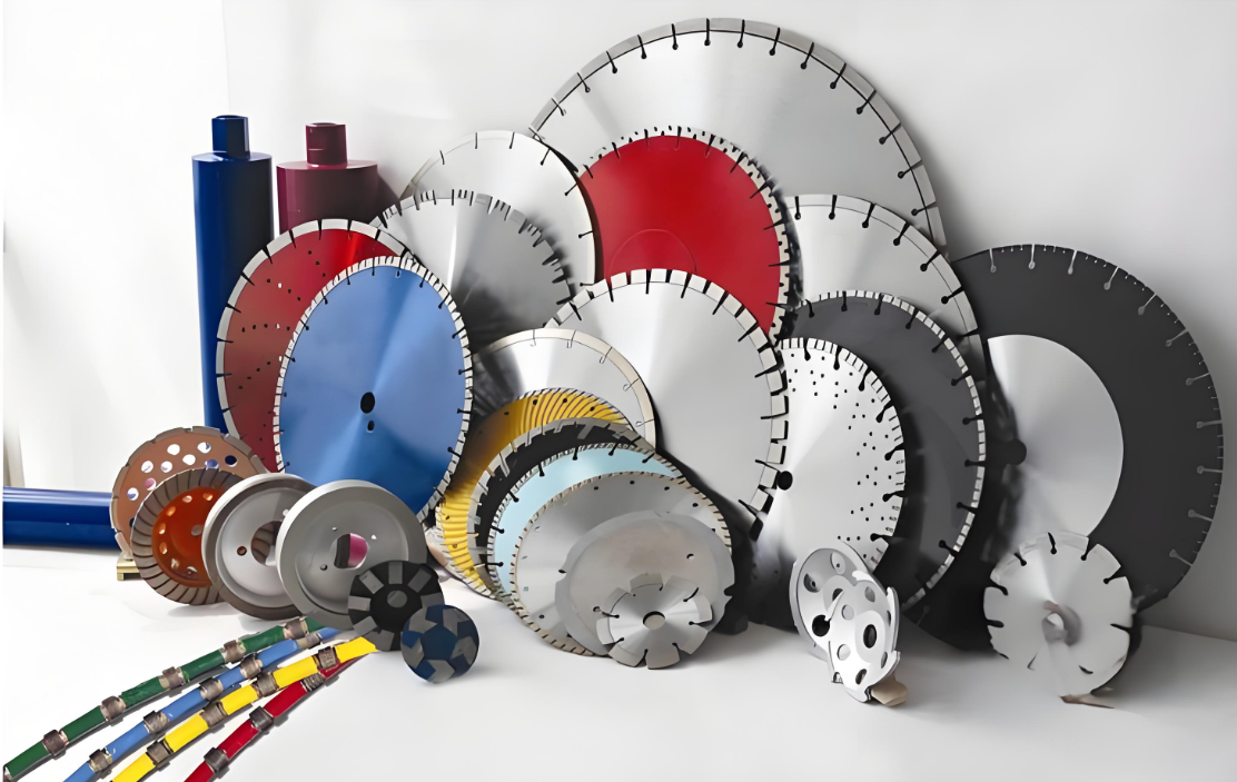 Assortment of diamond blades and other cutting tools